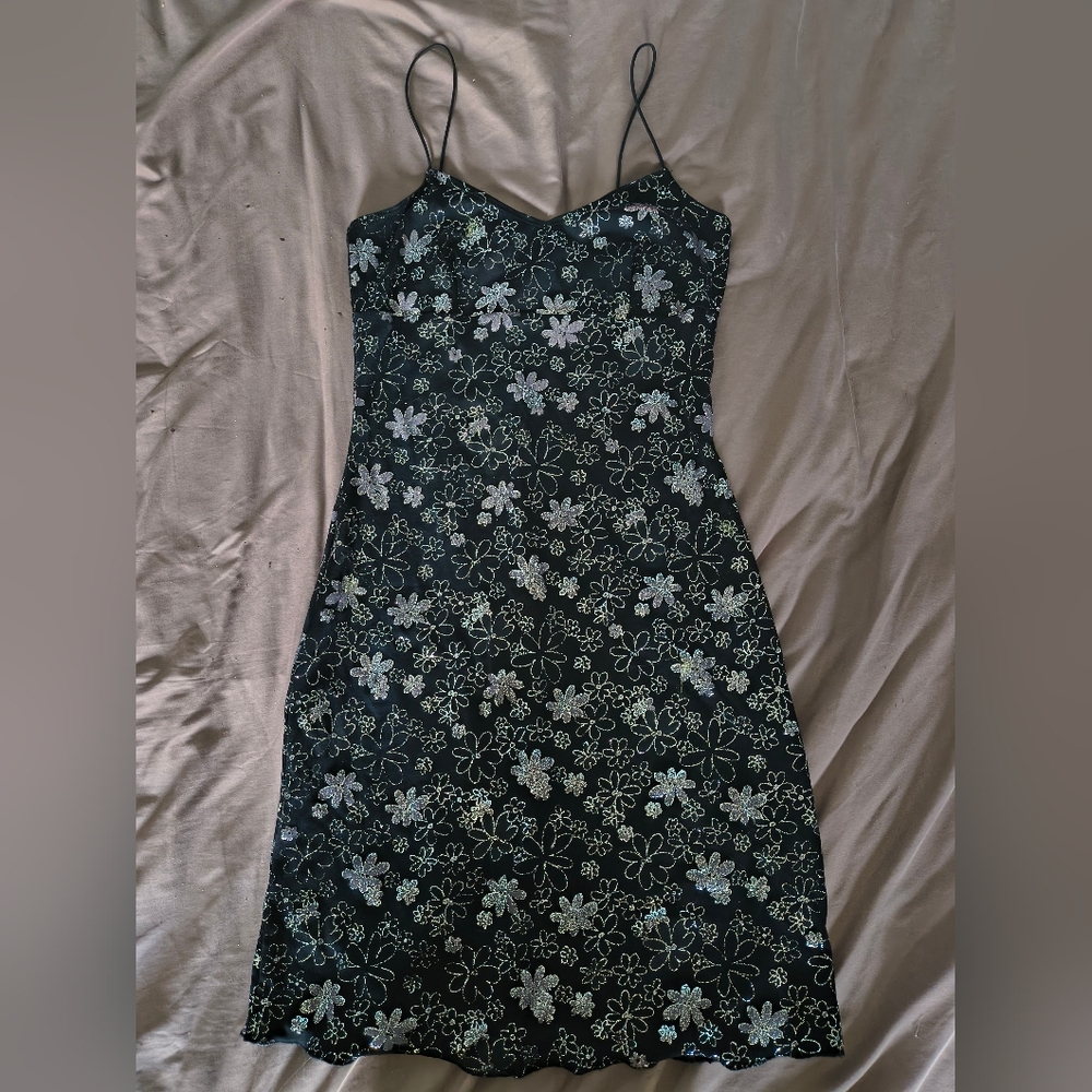 Vtg Y2K Hourglass Mini Dress